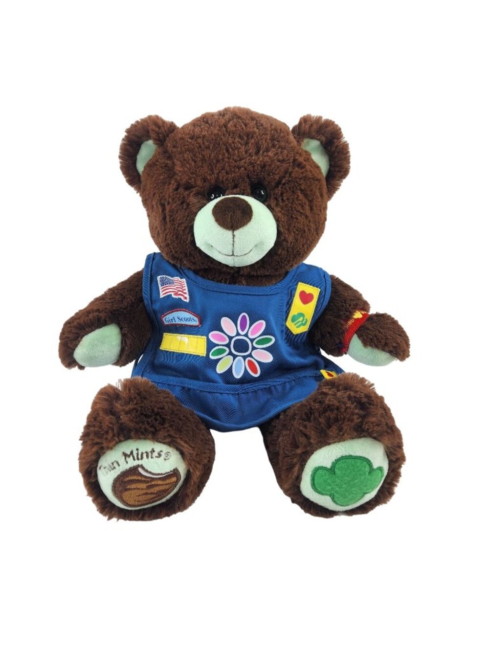 Build a Bear Girl Scout Thin Mints Cookie Bear Plush Brown with Uniform